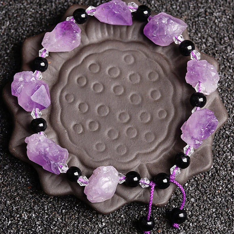 Natural Amethyst Diy Bracelet Irregular Healing Stone Purple Gravel Mineral Specimen Raw Quartz Crystal Necklace Gifts Jewelry