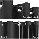 Solid 100% Blackout Curtain for Living Room Grommets Top Thermal Insulated Light Blocking Curtain Drapes for Home Patio Privacy