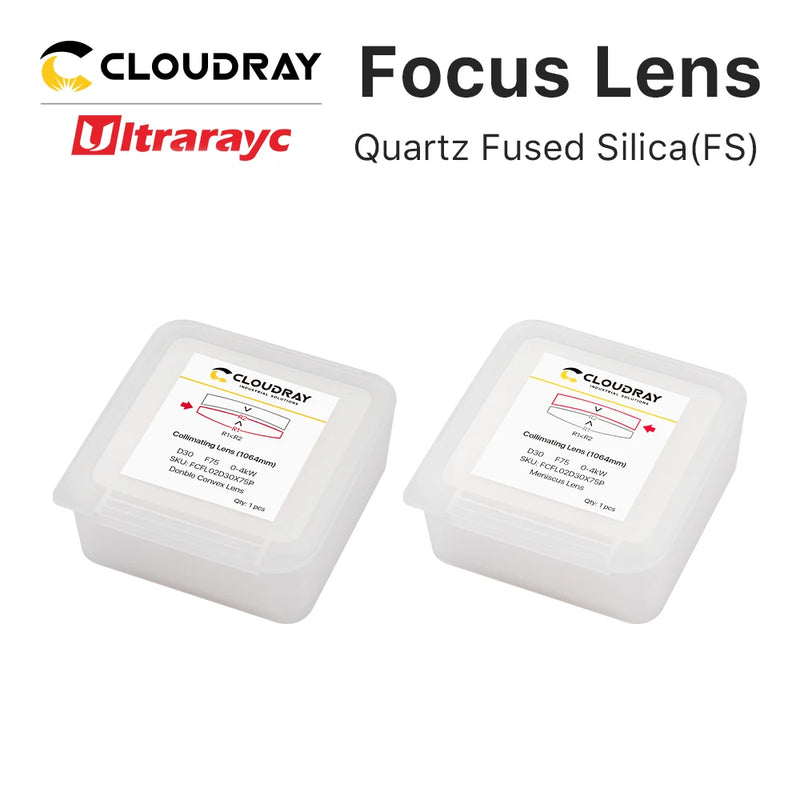 Ultrarayc Fiber Laser Collimator & Focus Lens F75/F100/F125/F150/F200 2Pcs/Set for Raytools WSX Bodor Laser Head BT240S etc