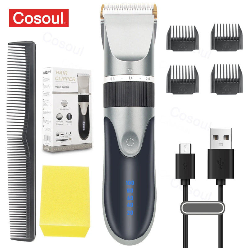 Hair Clipper Electric Barber Hair Trimmers For Men Adults Kids Cordless Rechargeable Hair Cutter Machine Professional