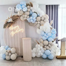 Beige Blue Balloons Garland Arch Kit Kids Boy One 1st Birthday Balloon Set Baby Shower Decoration Baptism Party Wedding
