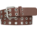 The Double Pin | Gothic Leather Belt with Twin Buckle