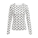 New Printed Mesh Women Base Shirt Autumn Fashion Casual Long Sleeved Sun Protection Ice Silk Inner Layer Women\'s T-Shirt