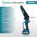 YOFIDRA 3500W 8 Inch Brushless Electric Chainsaw Cordless Electric Cutting Pruning Chain Saw Garden Tool For Makita Battery Pin
