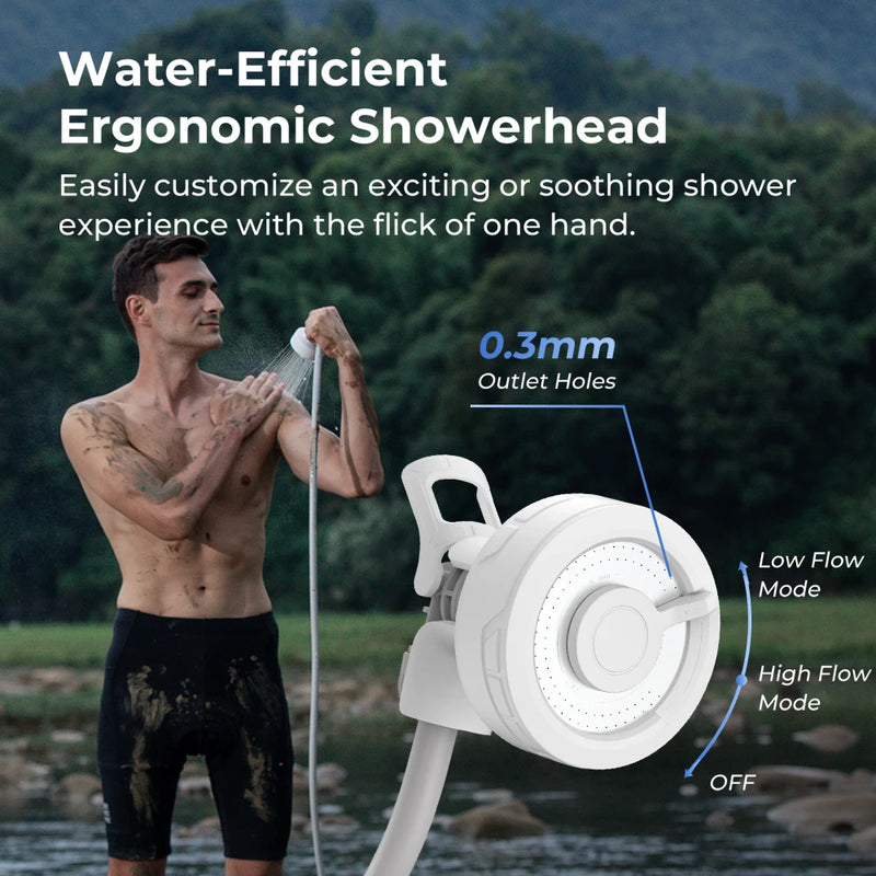 FLEXTAILGEAR Outdoor Camping Shower Portable Electric Shower Pump IPX7 Waterproof for Outdoor Shower, Car Wash, Dish Washing