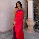 The Meridian Line | Colour-Block Halter Maxi Dress