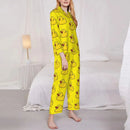 Pajamas Female Yellow Classic Ducks Daily Sleepwear Animal Two Piece Retro Pajama Sets Long Sleeve Elegant Oversize Home Suit