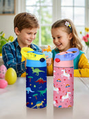 350ml Cartoon Insulated Cup Animal Pattern Stainless Steel Thermos Cup Christmas Vacuum Flasks Water Bottle Xmas Gift Cup