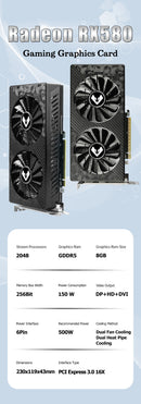MAXSUN AMD Series Radeon RX580 8G Graphics Cards RX5500XT Video Card RX6500XT 4G RX5700 for Gaming Computer GPU Card