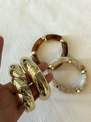 Vintage Minimalist Resin Acrylic Bracelet Bangle Set 4Pcs Stackable Women Daily Holiday Gift New Arrival 4PCS