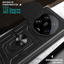 Armor Funda für Xiaomi 14 Ultra Hülle mit verschiebbarer Kameraobjektivschutz und Ringständer für Xiaomi 14 Ultra Capa