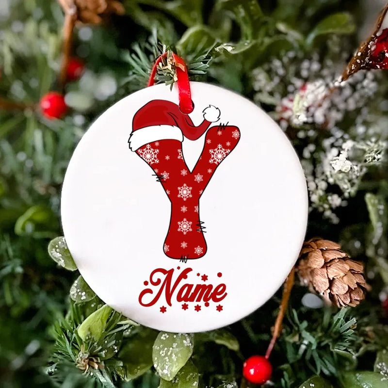 Personalized Christmas Ornament Custom Name Photo Prop Christmas Family Party Ceramic Ornament Xmas Keepsake Gift Drop Ornaments