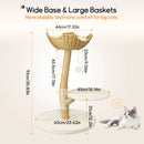 Modern Solid Wood Cat Tree with Plush Cushion and Toy Ball Activity Tower Center Cozy Rest Sisal Rope Scratching Post for Indoor