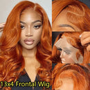 Ginger Bob Lace Front Wigs Human Hair for Women 13x4 HD Lace Frontal Body Wave Bob Orange Ginger Wig 180% Brazilian Remy Hair