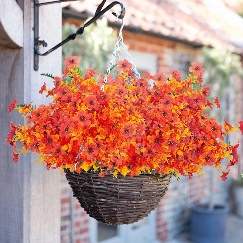 Artificial Fall Shrub Plants Flowers Outdoor Garden Decoration Plastic Bouquet Thanksgiving Christmas Wedding Home Decor Flowers