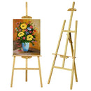 150cm Professional Studio Easel, Solid Pinewood Artist Easel Foldable and Adjustable, A-Frame Easel Stand for Art Craft Display