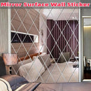 Self-Adhesive Acrylic Mirror Wall Stickers Waterproof Home Decal DIY Decoration Diamond Splicing Movable Mirror Glass Sticker