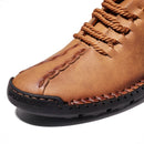 Men Leather Shoes Flat Lace Up Casual Shoes Business Social Loafers Moccasin Summer Walking Breathable Casuals for Men Plus Size
