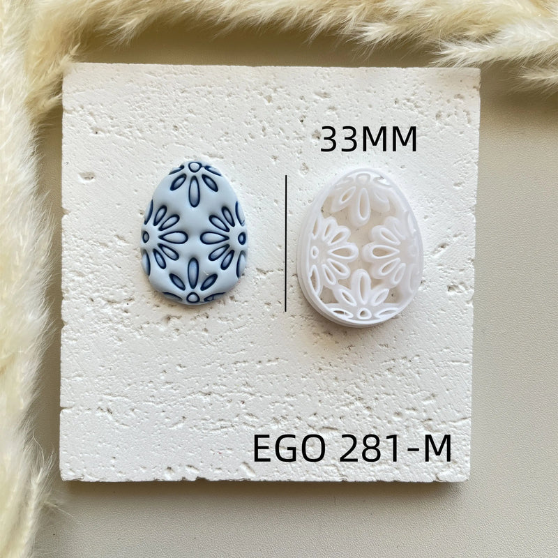 Shapes Small Easter Theme Polymer Clay  Cutter for Making Earrings, Easter Egg Rabbit Shape crucifix Soft pottery jewelry making