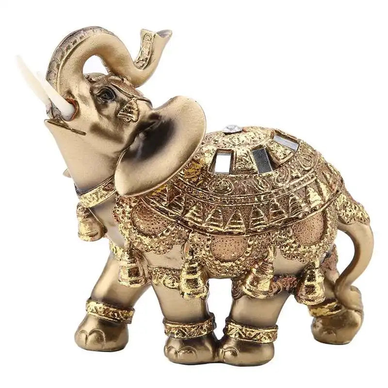 Lucky Feng Shui Wood Grain Antique Elephant Statue Sculpture Wealth Figurine Birthday Gift Home Decoration elephant figurine