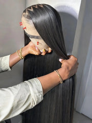 The Raw Peruvian Crown | 250% Density 13x6 HD Lace Front Wig, Straight Remy Human Hair (32–34 inch)