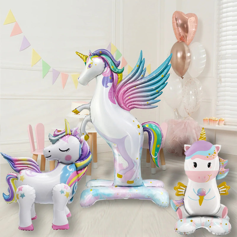 1PC Unicorn Aluminum Film Balloon, Party Scene Decoration, Cute Large Base Unicorn Aluminum Film Balloon, Birthday Photo Props,