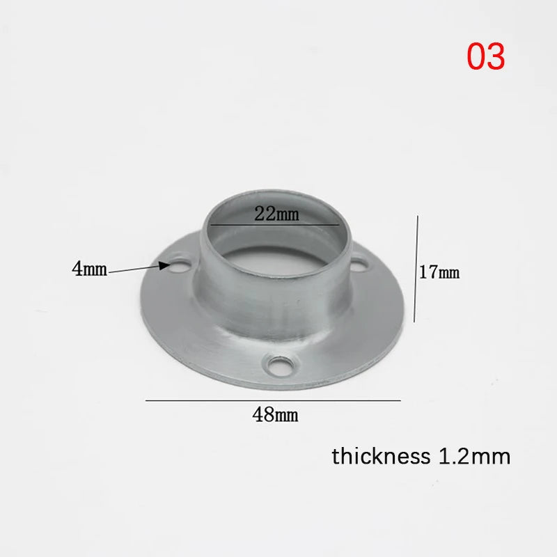 Stainless Steel Flange For Wardrobe Curtain Rod Holder Round Tube Holder Bracket Furniture Fittings Towel Tube Holder