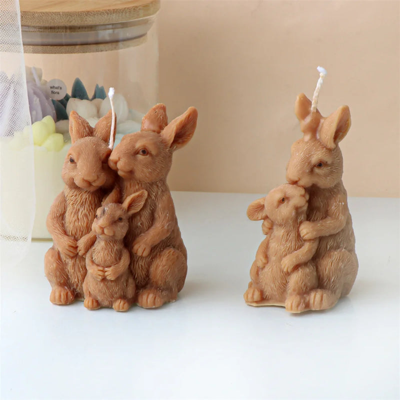Multi Style Easter Rabbit Candle Silicone Moulds 3D Animal Crafts Resin Gypsum Soap Mold DIY Ice Block Baking Tool Home Gift