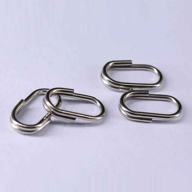 DNDYUJU Fishing Oval Lure Circle Pike Stainless Steel Rolling Swivel Oval Split Rings Fishing Accessories Connector Pin Tackle