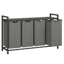 VASAGLE laundry basket, 4 hand fan, with shelf, removable extendable, 4x40 L