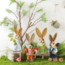 2024 New Rustic Cute Straw Rabbits Bunny Decorations Easter Party Home Garden Wedding Ornament Photo Props Crafts 35cm Decor