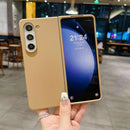 Fashion Solid Color Business Soft Leather Case for Samsung Galaxy Z Fold 3 4 5 Fold4 Fold3 Fold5 Hard PC Phone Back Cover