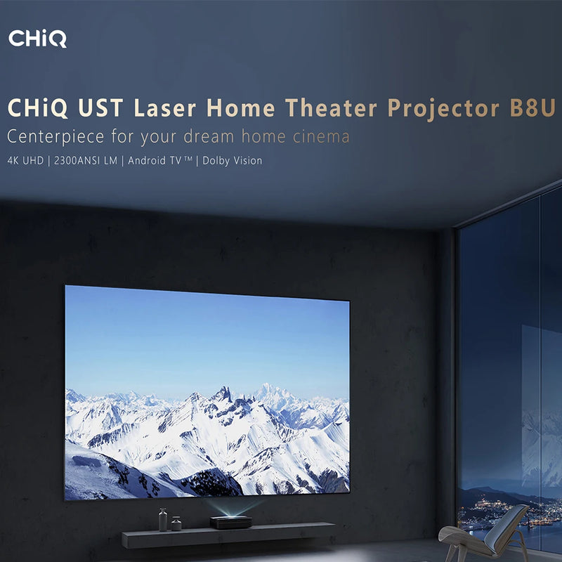 Changhong B8U Laser Projector 4K 3D Home Theater with Android 11.0 TV Smart TV 2300 ANSI Lumens Beamer HDMI 2.1 Wifi Projector
