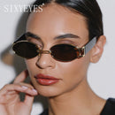 Vintage Kleine Ovale Punk Sonnenbrille Damen Herren Steampunk Fashion Metallrahmen Sonnenbrille Trendige Shades für Strand Y2K Brille