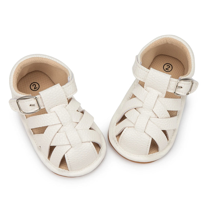 Newborn Baby Boys Girls Summer Sandals Infant Shoes Rubber Soft Sole Non-Slip Toddler First Walker Baby Crib Shoes