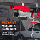SucceBuy 250kg Electric Hoist Crane Portable Lifter Overhead Garage Winch with Wired/Wireless Remote Control for Car Garage Boat