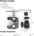 SmallRig Super Clamp with 1/4 and 3/8 Thread 2pcs Pack For 15mm-44mm Rods Cameras Lights Umbrellas Hhooks Shelves Camera Clamp