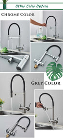 Rozin Filter Water Kitchen Faucet Black Pull Down Flexible Sprayer Faucets 2 in 1 Purification Pure Water Mixer Tap 360 Swivel