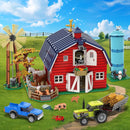 Farm Barn Building Set with Light-with Windmill Tractor Horse Animals Big Barn Construction Toy Brick Kit for Adults Teens 8+