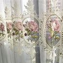 New Arrivals Peony Embroidery Tulle Curtain for Living Room European Elegant Flower Embroidery Sheer Voile Drapes for Bedroom