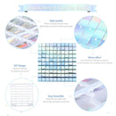 90x180cm Shimmer Wall Backdrop 18Pcs Iridescent Silver Sequin Shimer Wall Panels for Birthday Party Wedding Marriage Decorations