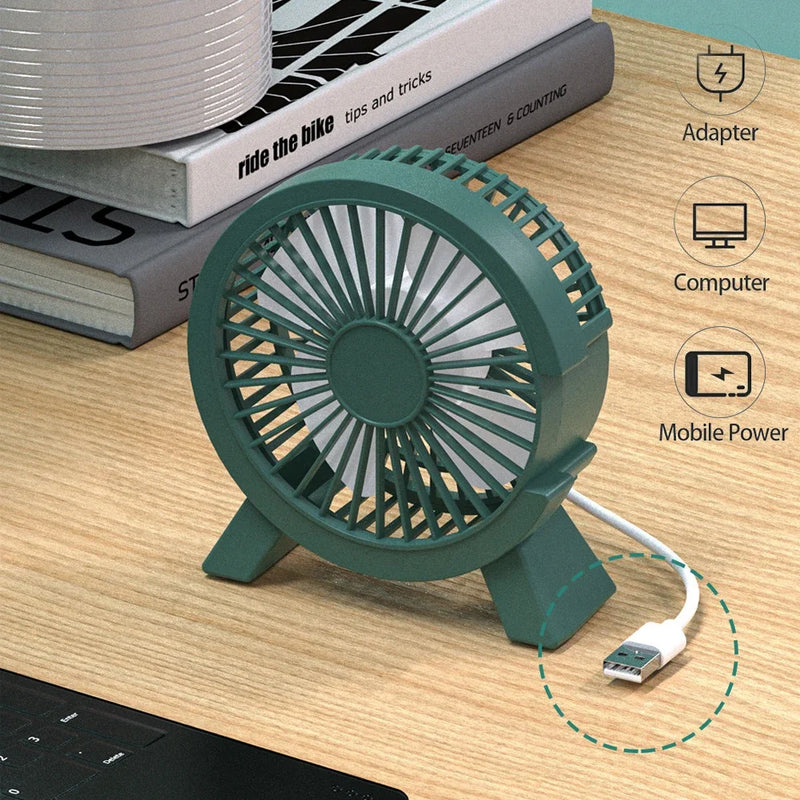 Electric Fan Portable Cooling for Laptops Silent Usb Fan for Home Officeoutdoor Desktop Cooler Camping Air Mini Appliances