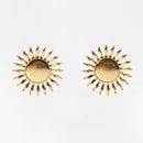 2024 New ZA Fashion Golden Big Sun Shape Metal Earrings Women Indian Vintage Retro Punk Statement Earrings Jewelry