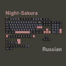 Night Sakura Pbt Keycaps Cherry Profile Japanese Korean Russian German Spanish Arabic French Big Set Key Caps For Mx Switches
