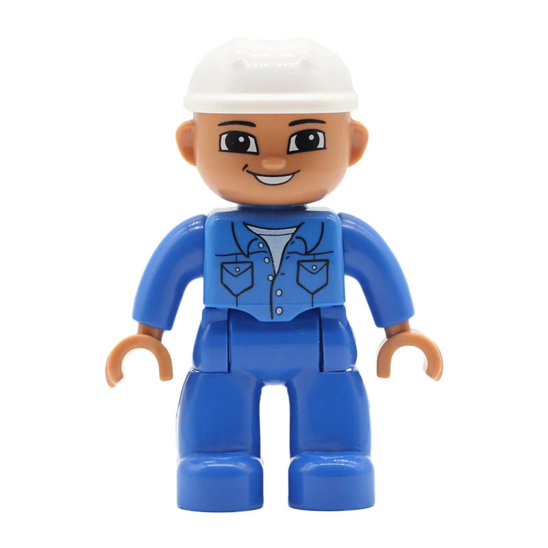 Big Size Action Figures City Princess Policemen Family Building Block Doll Character Accessory Assembly Toys for Children Gift