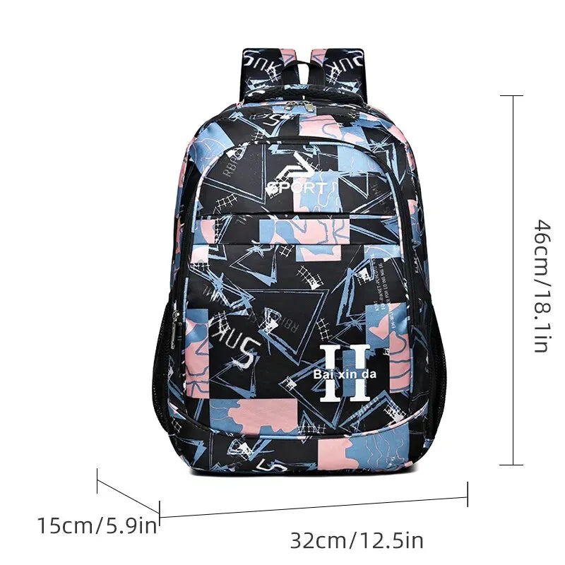 Rilibegan Large Travel Bag for Teenagers Schoolbag Female New Fashion Backpack Brand Classic Nylon Computer Casual Backpack Bag