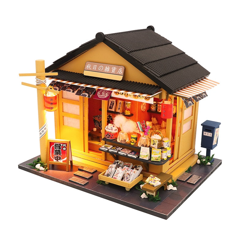 Cutebee Miniature Dollhous Japanese Style Doll House Accessories Furniture Miniatures Building Mini Wooden Roombox Toy Gift