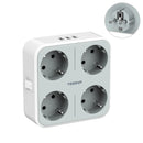 TESSAN Multiple Wall Socket Power Strip with 4 AC Outlets & 3 USB Ports 7 in 1 Adapter Overload Protection for Home Office