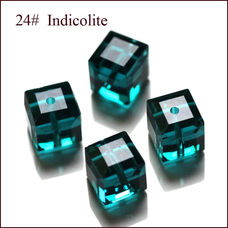 StreBelle AAA 50pcs/Lot Cube Loose Spacer Bead Jewelry Making Mix Colors 8x8mm Crystal Glass Beads Facet Square Shape