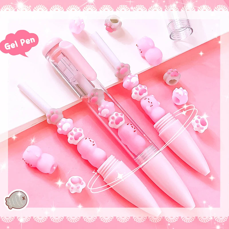 Aesthetic stationery items back to school Writing pens cat claw gel pens Elegant pens Kawaii Stationery supplies cute pens